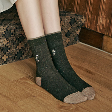 [Banana Sisters] UMBRELLA Bear Detail Crew Socks