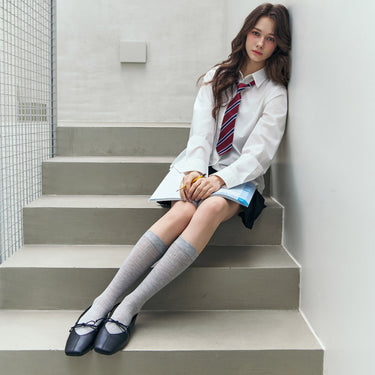 [Banana Sisters] DEMI Ribbed Long Stockings
