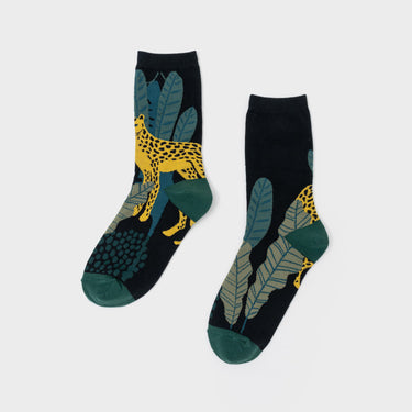 JUNGLE Leopard Pattern Crew - 3 Pairs (20% OFF)