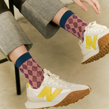 [Biarritz] MERCURY PEARL Checkered Socks