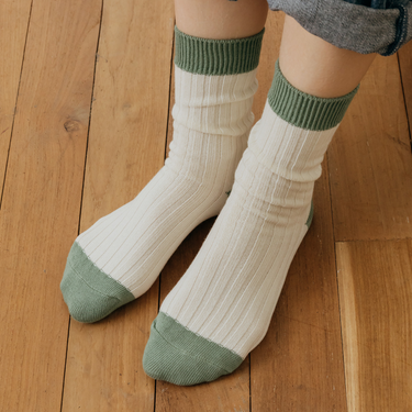 [Biarritz] TENTEN Color Blocked Ribbed Socks