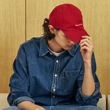 [Banana Sisters] BANANA Logo Embroidered Ball Cap Red (UNISEX)