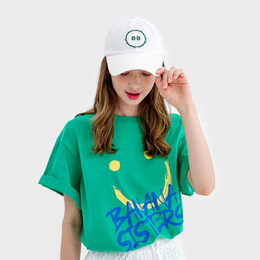 [Banana Sisters] BB CIRCLE Lettering Ball Cap White (UNISEX)