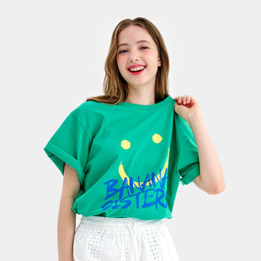 [Banana Sisters] BIG SMILE T-shirt Green