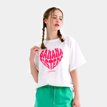 [Banana Sisters] HEART SYMBOL T-shirt White