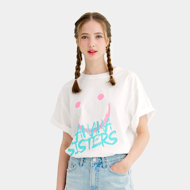 [Banana Sisters] BIG SMILE T-shirt White