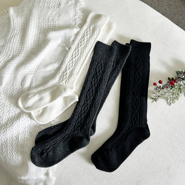 [Biarritz] MARSHMALLOW Twisted Wool Cashmere Knee Socks
